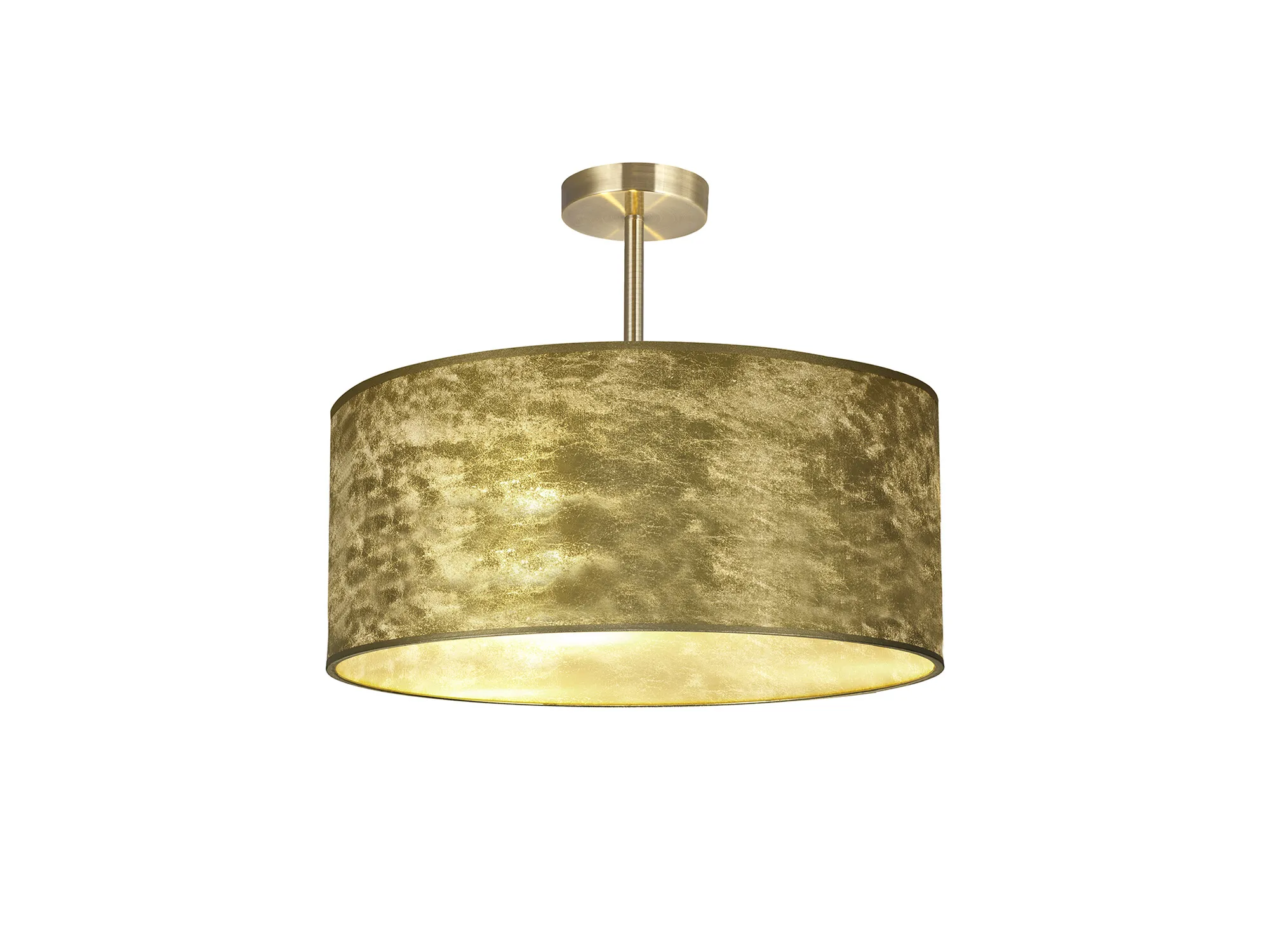 DK0831 Baymont 50cm Semi Flush 3 Light Antique Brass, Gold Leaf DK0831 Baymont 50cm Semi Flush 3 Light Antique Brass, Gold Leaf